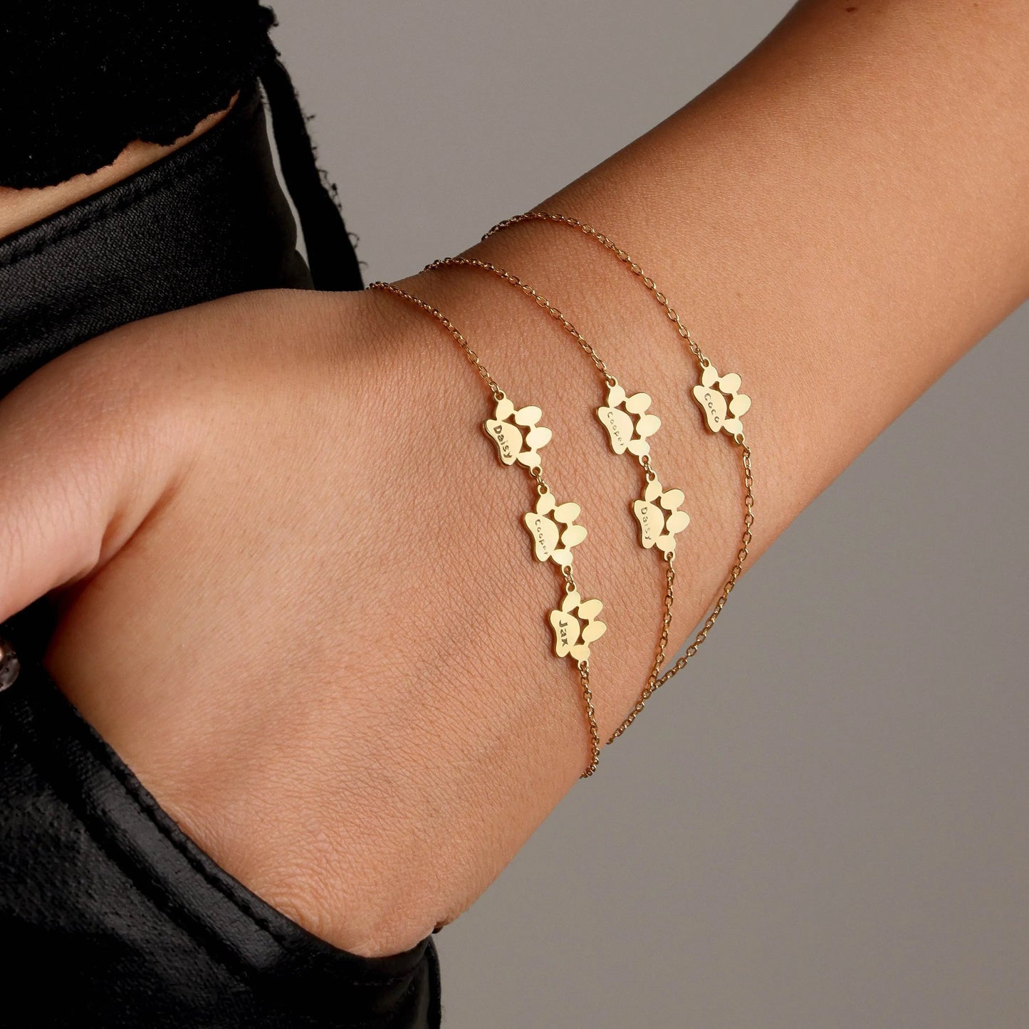 Pulsera de pata personalizada con nombre