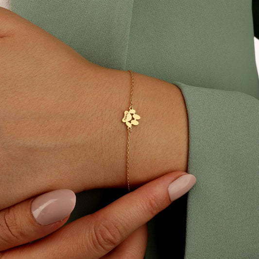 Pulsera de pata personalizada con nombre