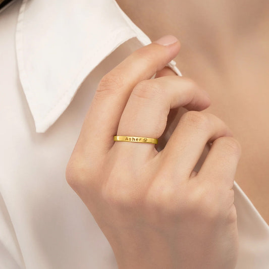 Anillo personalizado con nombre de mascota