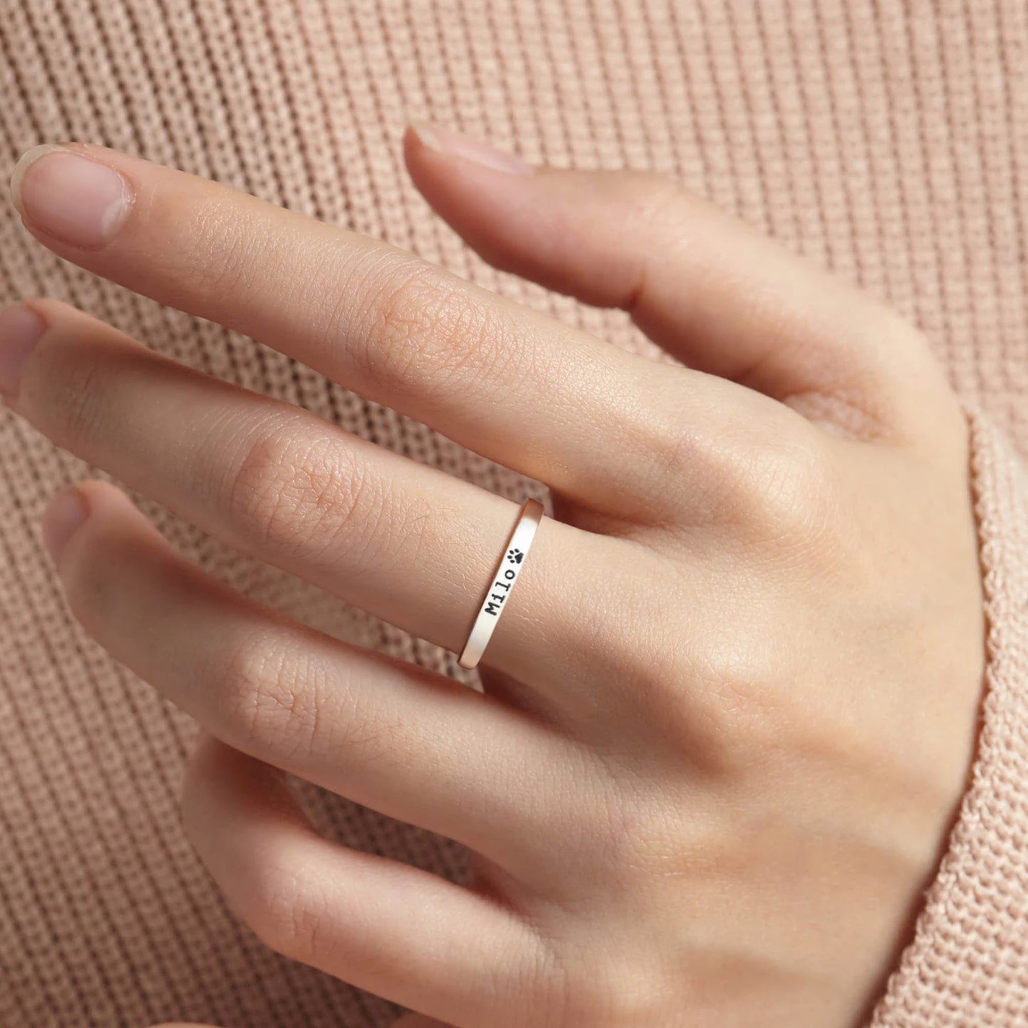 Anillo personalizado con nombre de mascota