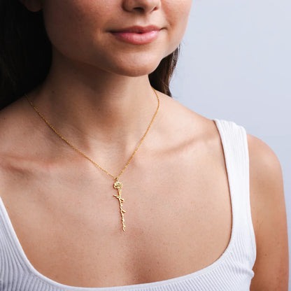 Collar personalizado con nombre y flor natalicia