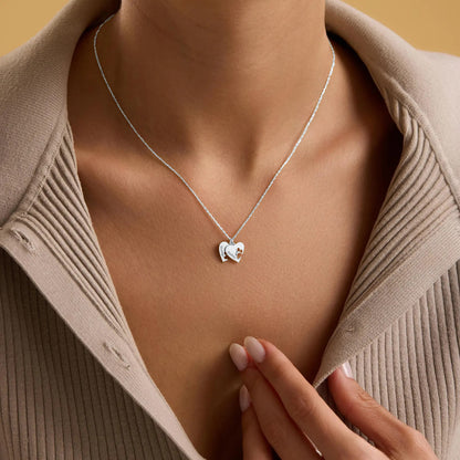 Collar personalizado con nombre y pata de corazón