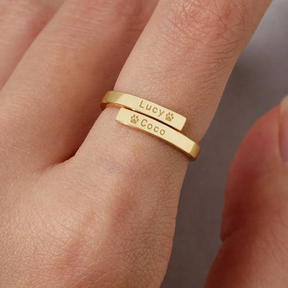 Anillo personalizado con nombre de mascota